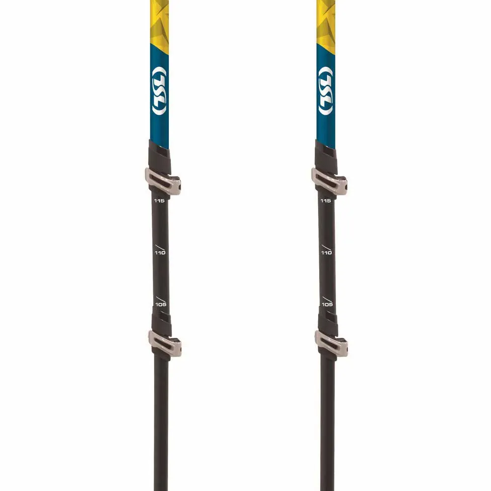 Tsl Outdoor Tour Carbon Compact 3 Light Twist Stöcke, Black / yellow / blue, 62-125cm Tsl Outdoor Tour Carbon Compact 3 Light Twist Stöcke, Black / yellow / blue, 62-125cm