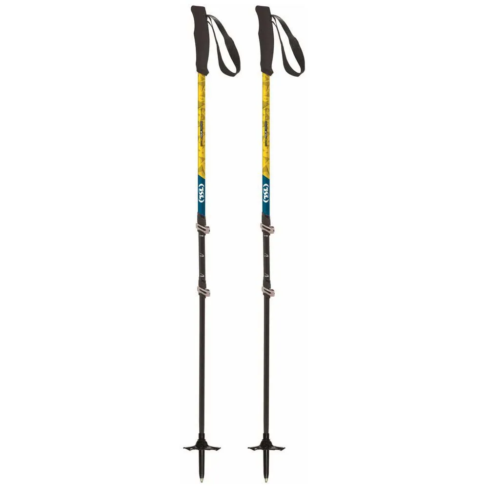 Tsl Outdoor Tour Carbon Compact 3 Light Twist Stöcke, Black / yellow / blue, 62-125cm Tsl Outdoor Tour Carbon Compact 3 Light Twist Stöcke, Black / yellow / blue, 62-125cm