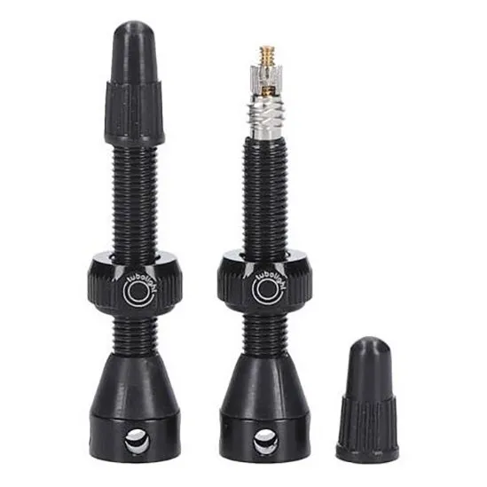 Tubolight Brass Mtb Tubeless Ventile 2 Einheiten, Black, 40mm Tubolight Brass Mtb Tubeless Ventile 2 Einheiten, Black, 40mm