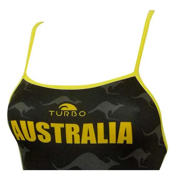 Turbo Australia Kangaroo Signal Badeanzug Mit Dünnen Trägern Turbo Australia Kangaroo Signal Badeanzug Mit Dünnen Trägern