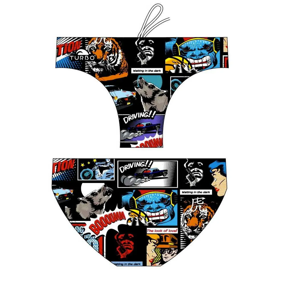 Turbo Black Comic Badeslip Turbo Black Comic Badeslip