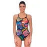 Turbo Haloween Skulls Badeanzug Mit Dünnen Trägern, Multicolor, 7-8Y
