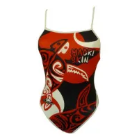 Turbo Maori Skin Tattoo Badeanzug Mit Dünnen Trägern Turbo Maori Skin Tattoo Badeanzug Mit Dünnen Trägern