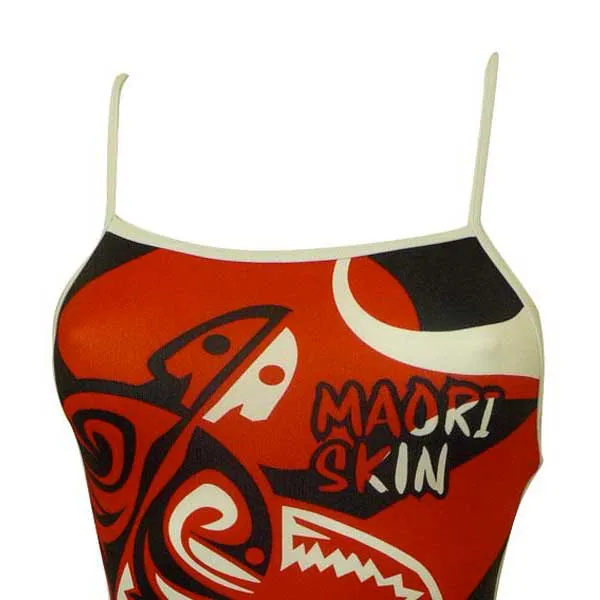 Turbo Maori Skin Tattoo Badeanzug Mit Dünnen Trägern Turbo Maori Skin Tattoo Badeanzug Mit Dünnen Trägern
