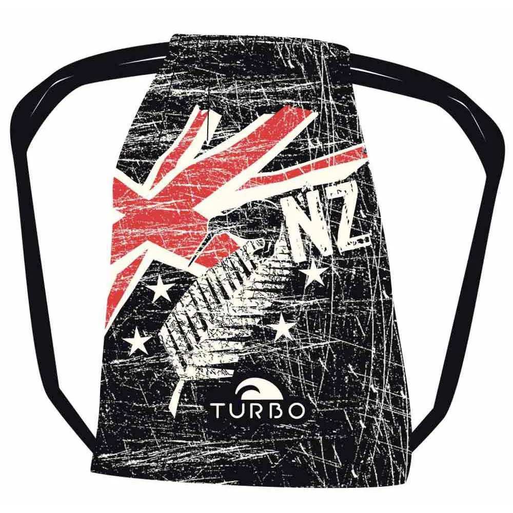 Turbo New Zealand Kordelzugtasche, Black / red, One Size Turbo New Zealand Kordelzugtasche, Black / red, One Size