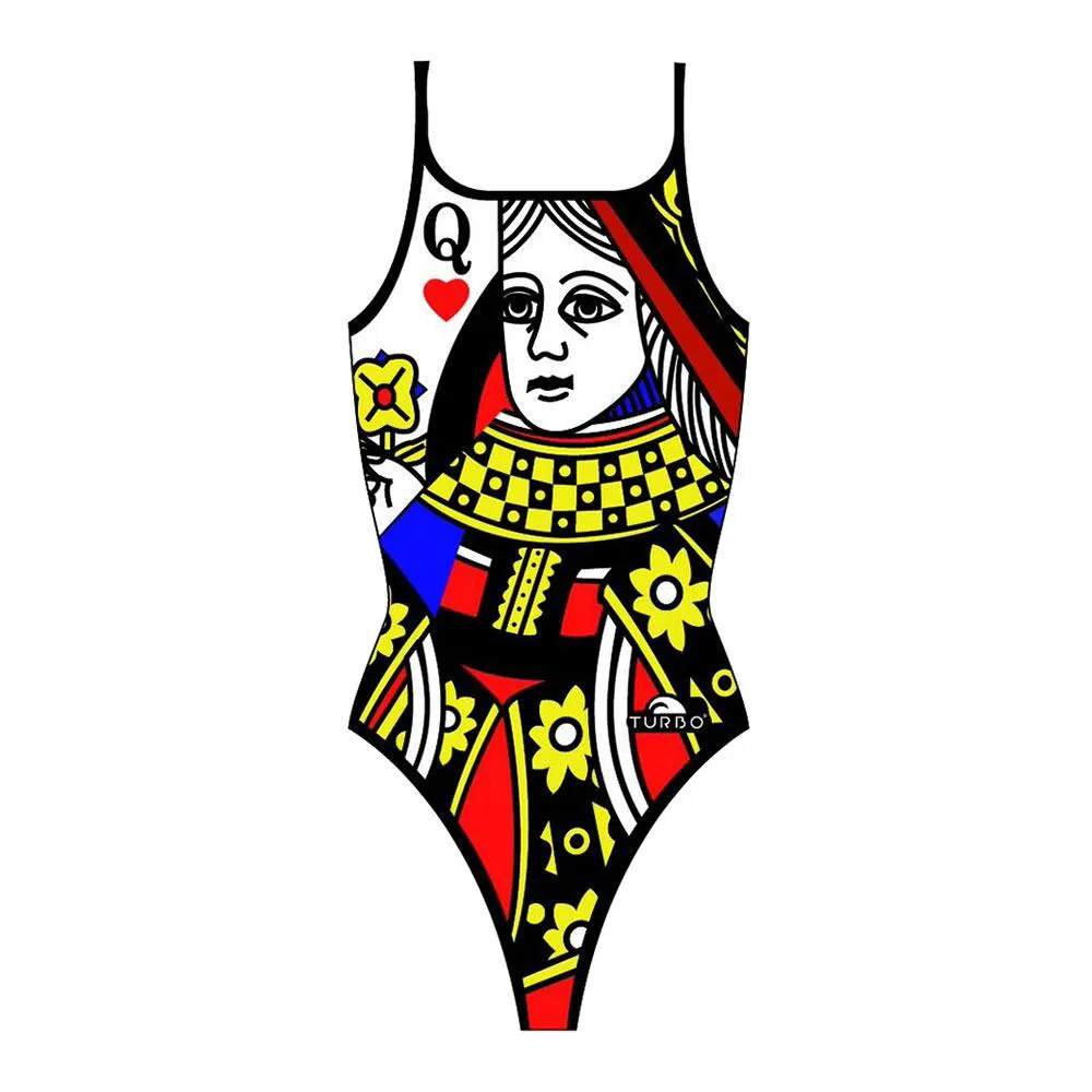 Turbo Queen Of Hearts Badeanzug Mit Dünnen Trägern Turbo Queen Of Hearts Badeanzug Mit Dünnen Trägern