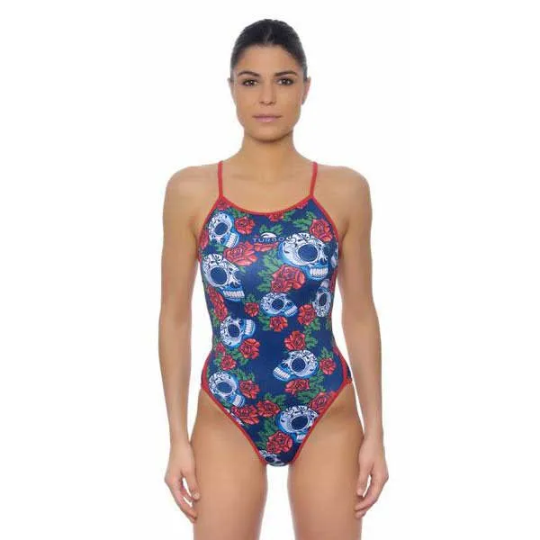 Turbo Roses&skulls Badeanzug female
