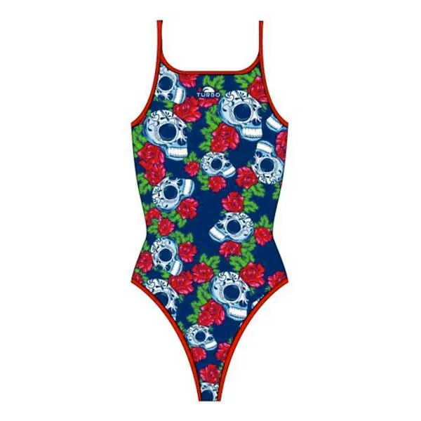 Turbo Roses&skulls Badeanzug female