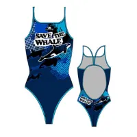 Turbo Save The Whale Badeanzug Mit Dünnen Trägern Turbo Save The Whale Badeanzug Mit Dünnen Trägern