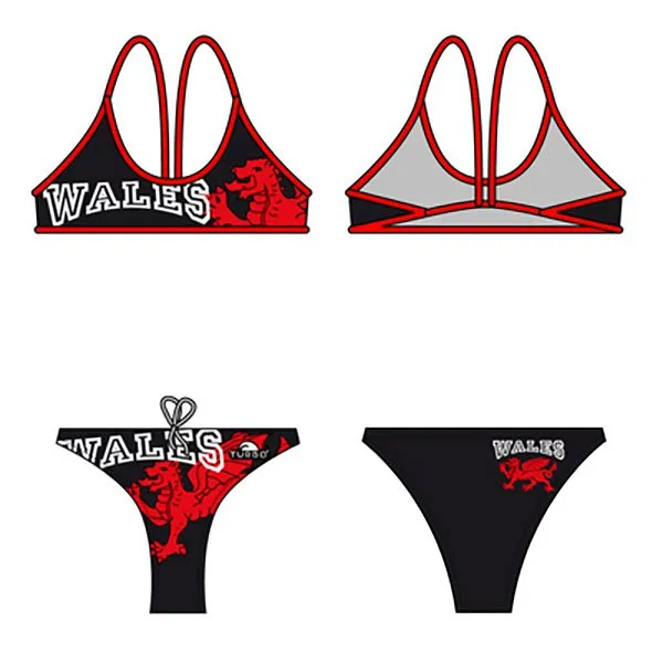 Turbo Wales Dragon Bikini, Black / red, 9-10Y Turbo Wales Dragon Bikini, Black / red, 9-10Y