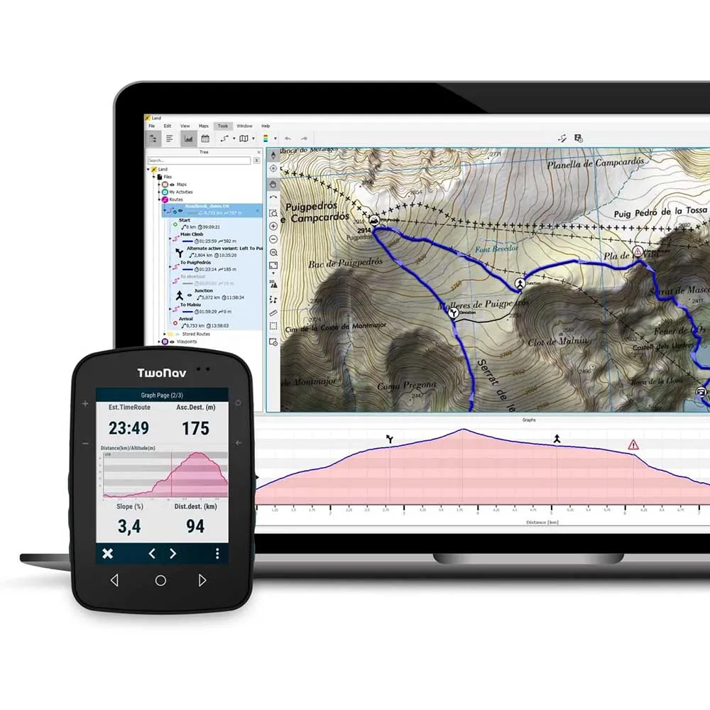 Twonav Terra Azul (32 Gb) + España Topo Full Fahrradcomputer, Multicolor, One Size