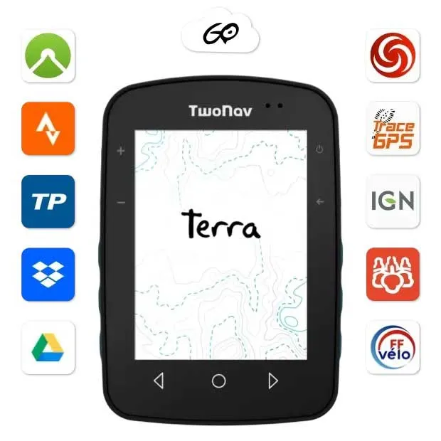Twonav Terra Azul (32 Gb) + Francia Topo Full Fahrradcomputer, Multicolor, One Size