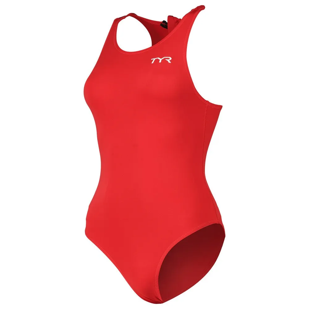 TYR Breakaway Solid Waterpolo Badeanzug, Red