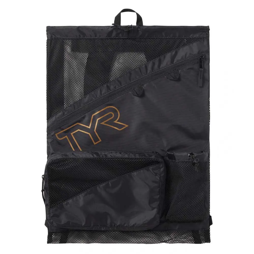 TYR Elite Team 40l Netztasche, Black / gold, One Size TYR Elite Team 40l Netztasche, Black / gold, One Size