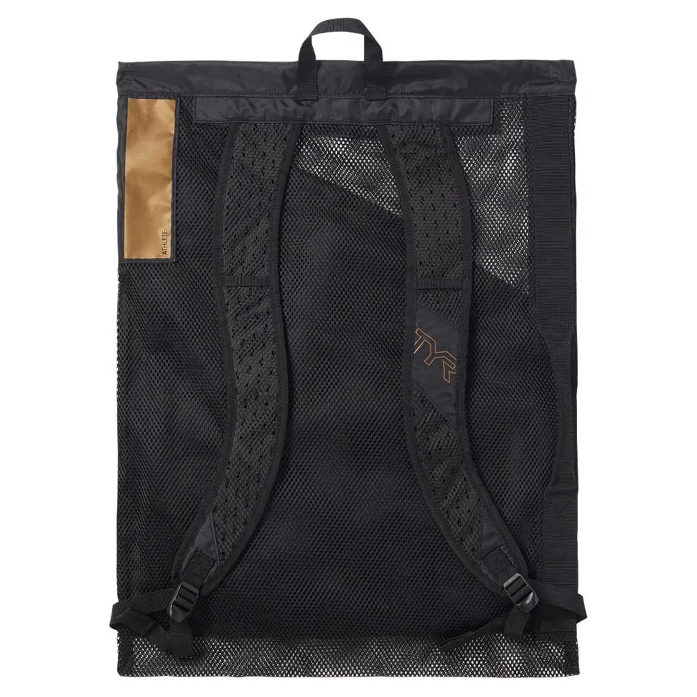 TYR Elite Team 40l Netztasche, Black / gold, One Size TYR Elite Team 40l Netztasche, Black / gold, One Size