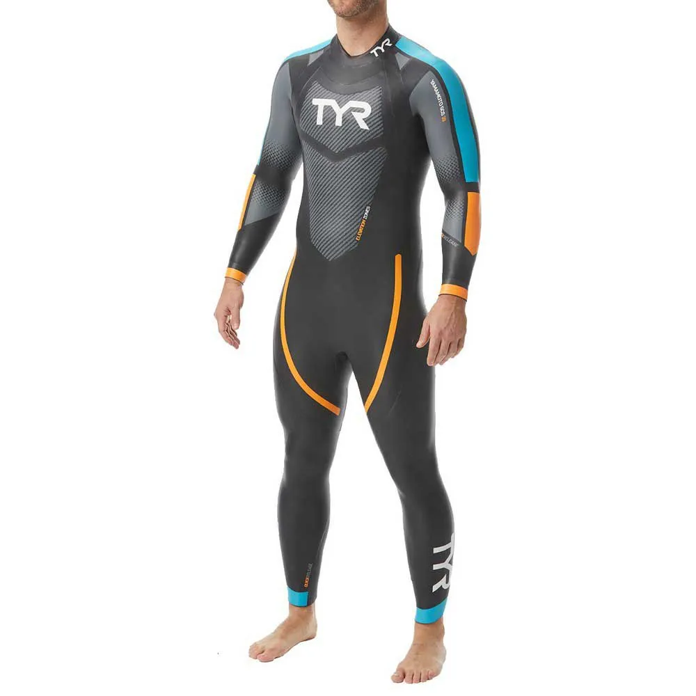 TYR Hurricane Cat-2 Neopren-nasstauchanzug unisex, Black / blue / orange, S TYR Hurricane Cat-2 Neopren-nasstauchanzug unisex, Black / blue / orange, S