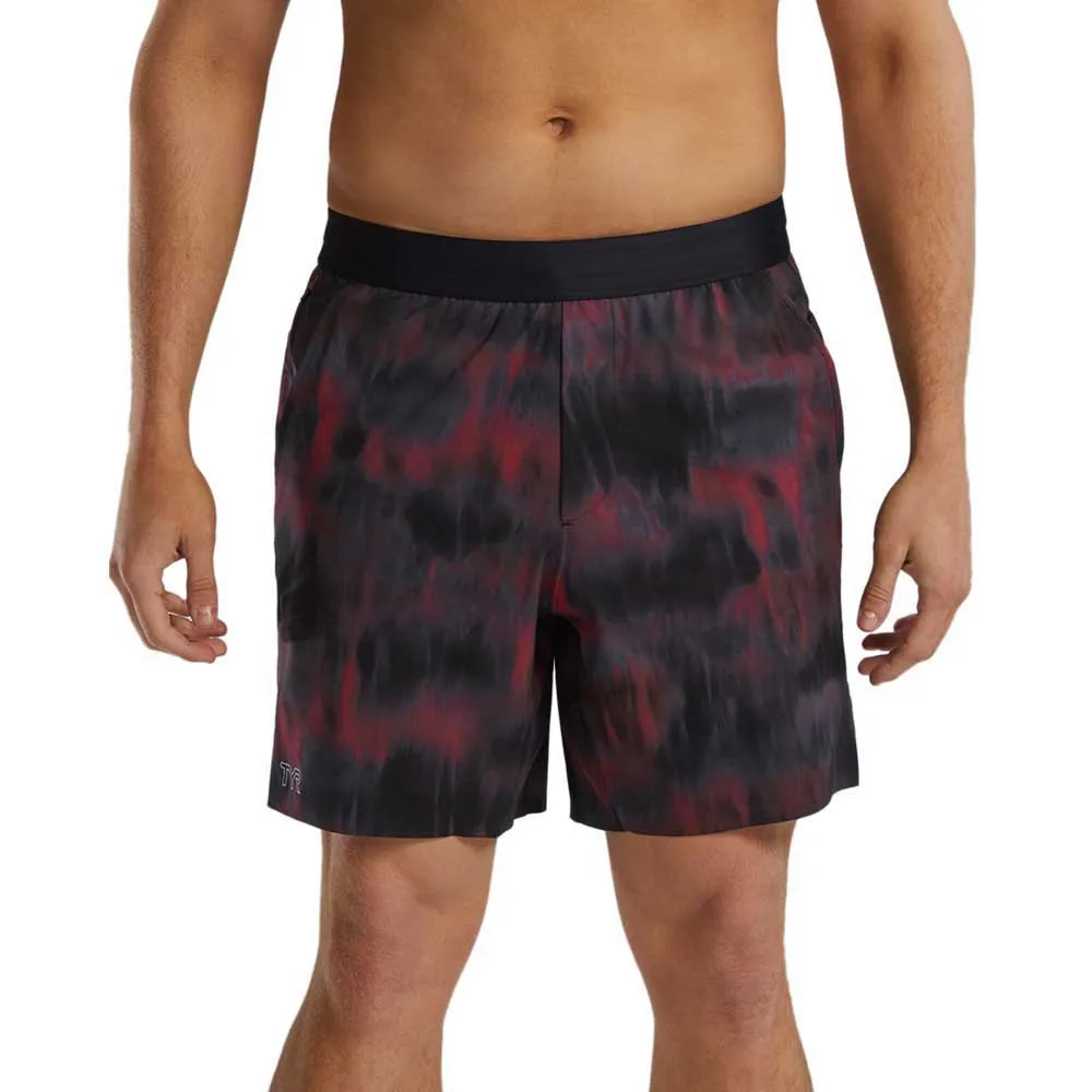 TYR Hydrosphere Unlined 7 Inch Spectrik Badeshorts, Black / burgundy TYR Hydrosphere Unlined 7 Inch Spectrik Badeshorts, Black / burgundy