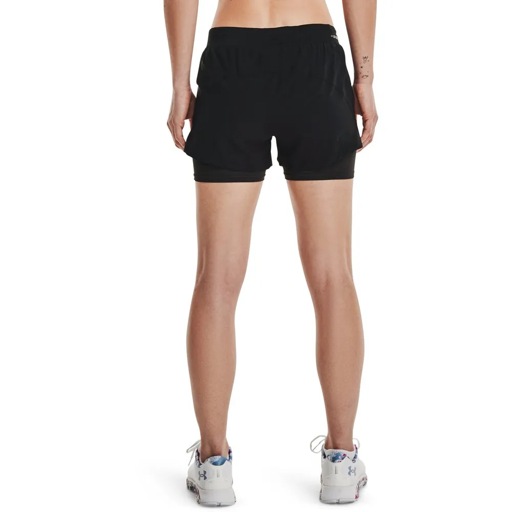 Under Armour 2 In 1 Iso Chill Run Kurze Leggings female, Black / black