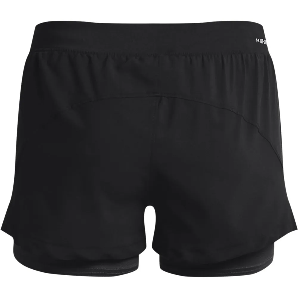 Under Armour 2 In 1 Iso Chill Run Kurze Leggings female, Black / black