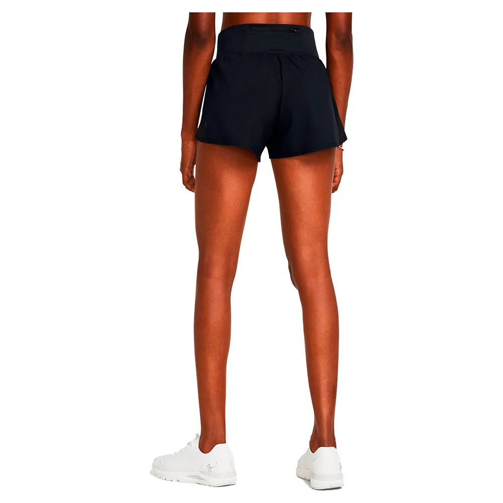Under Armour Fly By Elite 3in Kurze Hose female, Black / black / reflective