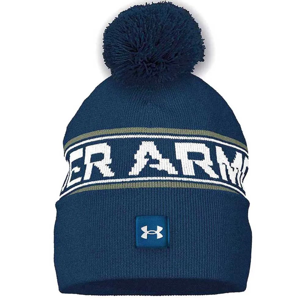 Under Armour Halftime Pom Mütze male, Varsity blue / white Under Armour Halftime Pom Mütze male, Varsity blue / white