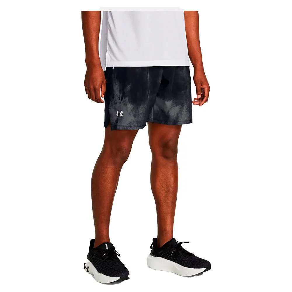 Under Armour Launch Elite 7in Print Kurze Hose male, Black / black / reflective Under Armour Launch Elite 7in Print Kurze Hose male, Black / black / reflective