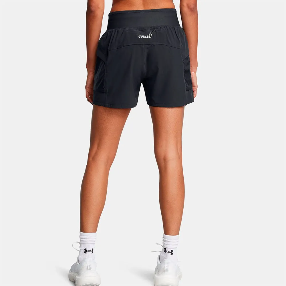 Under Armour Trail Run Kurze Hose female, Anthracite / anthracite / reflective Under Armour Trail Run Kurze Hose female, Anthracite / anthracite / reflective