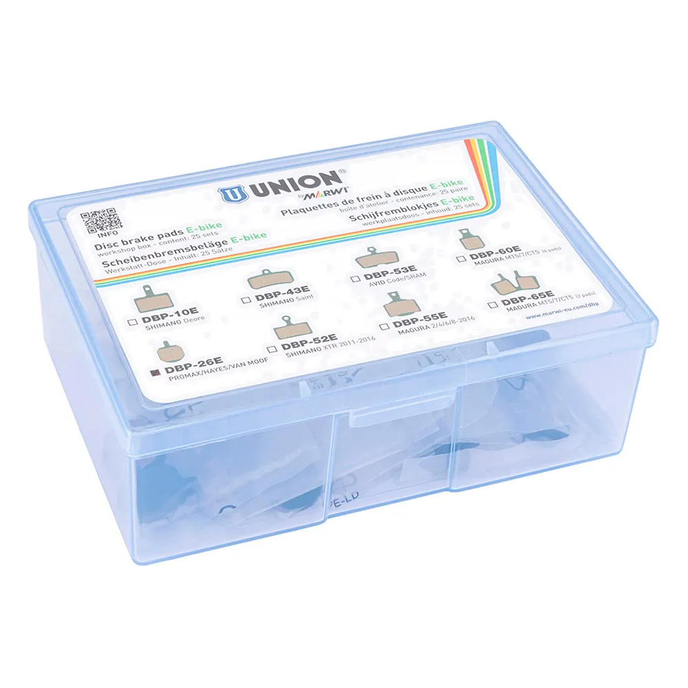 Union Dbp-26e Promax/hayes/vanmoof E-bike Organische Scheibenbremsbeläge 25 Einheiten, Multicolor, One Size