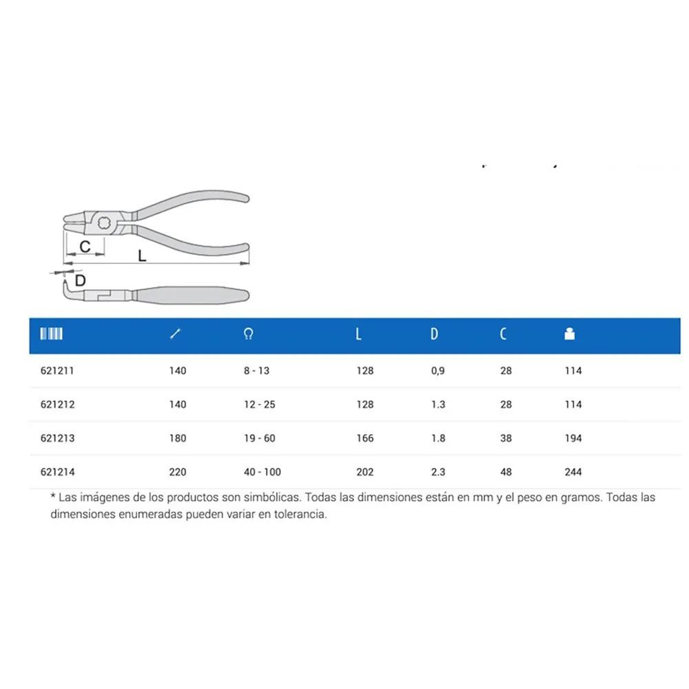 Unior Bike Tools Circlip Curved Zange, Blue, One Size Unior Bike Tools Circlip Curved Zange, Blue, One Size