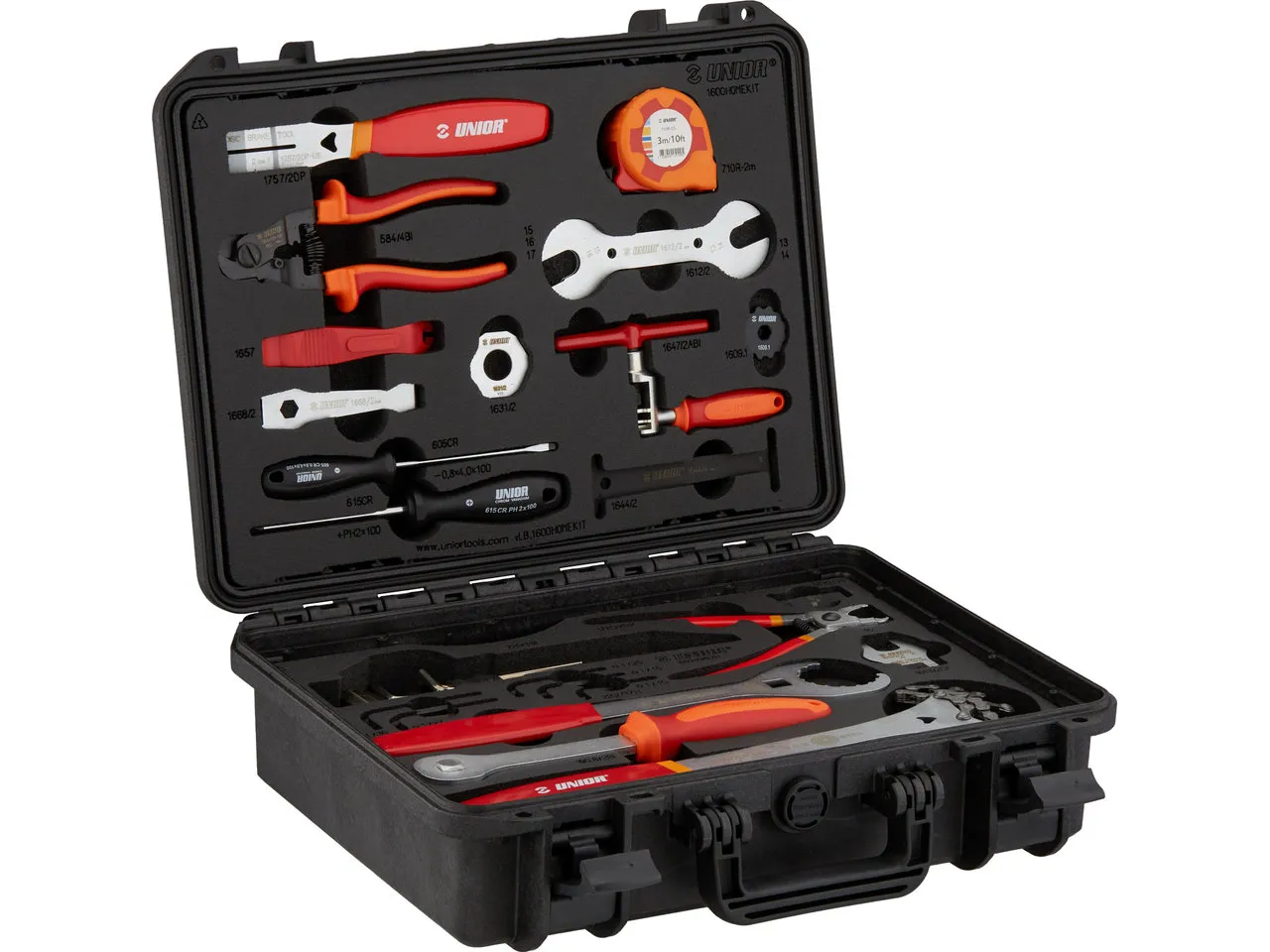 Unior Bike Tools Home Kit 1600HOMEKIT Werkzeugkoffer, Black, One Size Unior Bike Tools Home Kit 1600HOMEKIT Werkzeugkoffer, Black, One Size