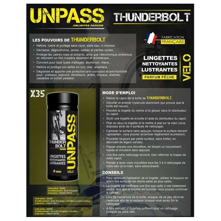 Unpass Thunderbolt Mikrofaser Baize 35 Einheiten, Black / yellow, One Size Unpass Thunderbolt Mikrofaser Baize 35 Einheiten, Black / yellow, One Size
