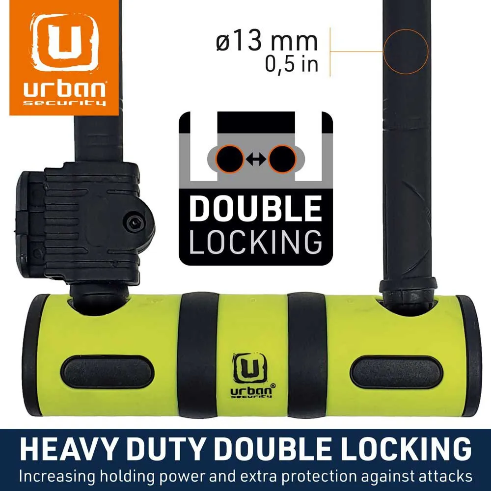 Urban Security Bracket Bk03+cable 120 Bügelschloss, Black / yellow, 120cm Urban Security Bracket Bk03+cable 120 Bügelschloss, Black / yellow, 120cm