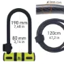 Urban Security Bracket Bk03+cable 120 Bügelschloss, Black / yellow, 120cm