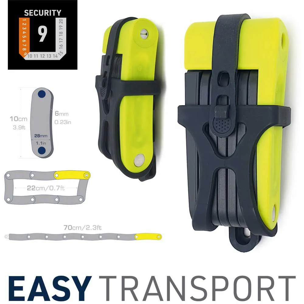 Urban Security Ur469y Faltschloss, Black / yellow, 70cm Urban Security Ur469y Faltschloss, Black / yellow, 70cm