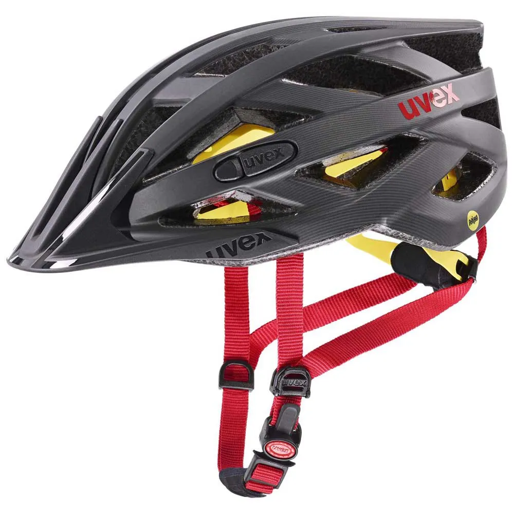 Uvex I-vo Cc Mips Mtb-helm, Titan / red mat Uvex I-vo Cc Mips Mtb-helm, Titan / red mat