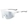 Uvex Skyryse Variomatic Photochrome Sonnenbrille, White matt, Variomatic Lite Mirror Silver/CAT1-3