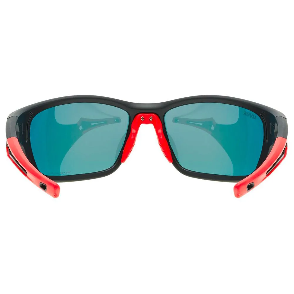 Uvex Sportstyle 232 Polarvision Verspiegelte Polarisierte Sonnenbrille, Black matte / red, Mirror Red/CAT3