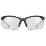 Uvex Sportstyle 802 Vario Verspiegelte Photochrome Sonnenbrille, Black / red, Silver Mirror/CAT1-3