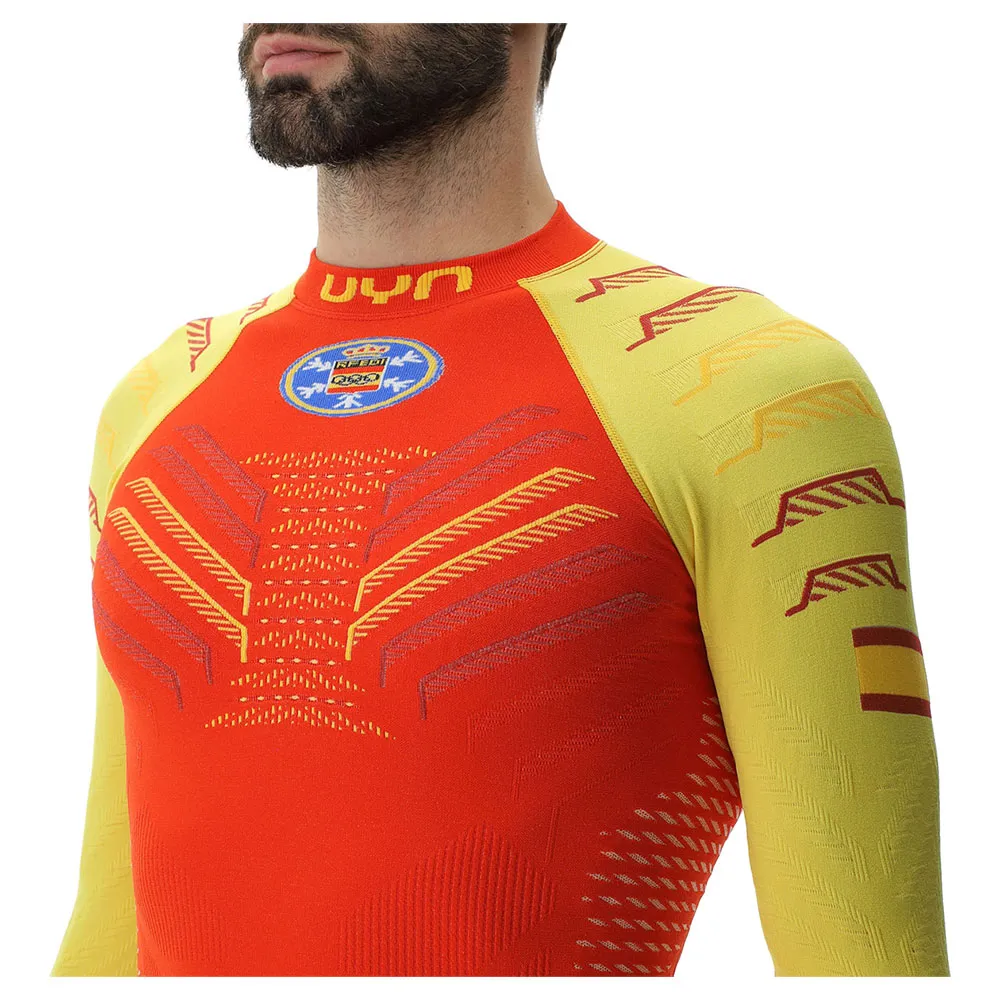UYN Natyon 3.0 Spain Langarm-baselayer, Yellow / red