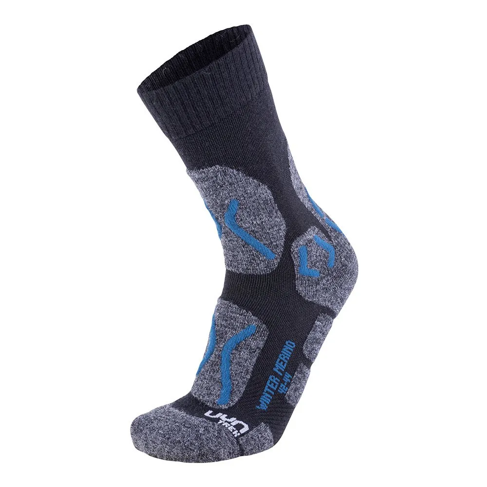 UYN Winter Merino Socken, Anthracite melange / petrol blue UYN Winter Merino Socken, Anthracite melange / petrol blue