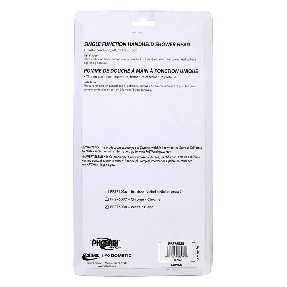 Valterra Handbrause, White, One Size Valterra Handbrause, White, One Size