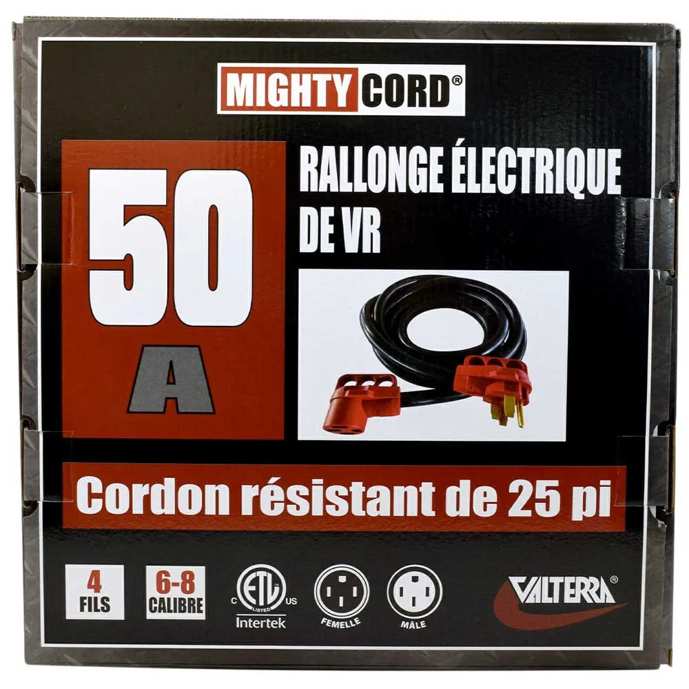 Valterra Mighty Cord Elektrisches Verlängerungskabel 7.62 M 50a, Black / red, One Size Valterra Mighty Cord Elektrisches Verlängerungskabel 7.62 M 50a, Black / red, One Size