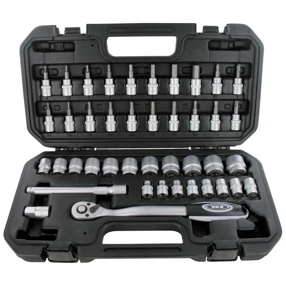 VAR 42 Piece Professional Ratchet Wrench Set Werkzeug, Black, One Size VAR 42 Piece Professional Ratchet Wrench Set Werkzeug, Black, One Size