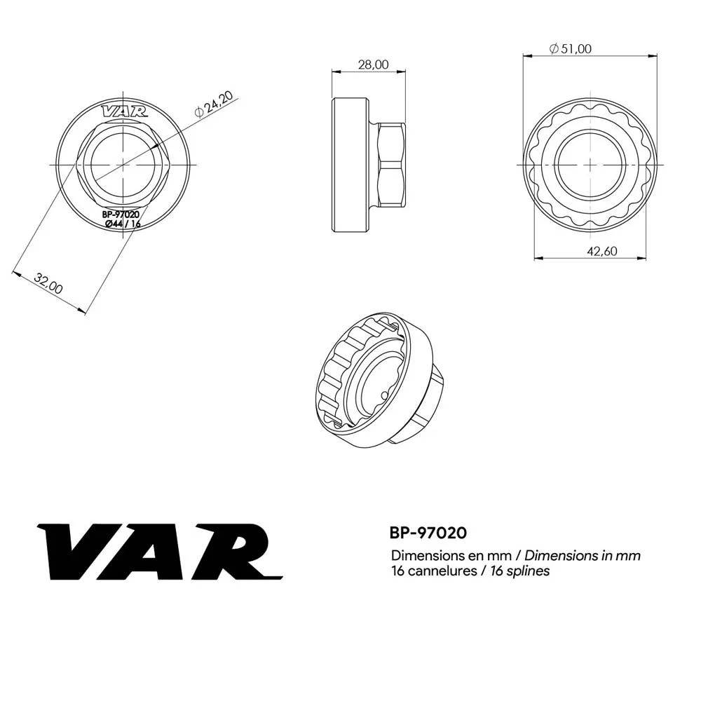 VAR Bafang M600/m500/m620 Tretlagerwerkzeug, Black, One Size VAR Bafang M600/m500/m620 Tretlagerwerkzeug, Black, One Size