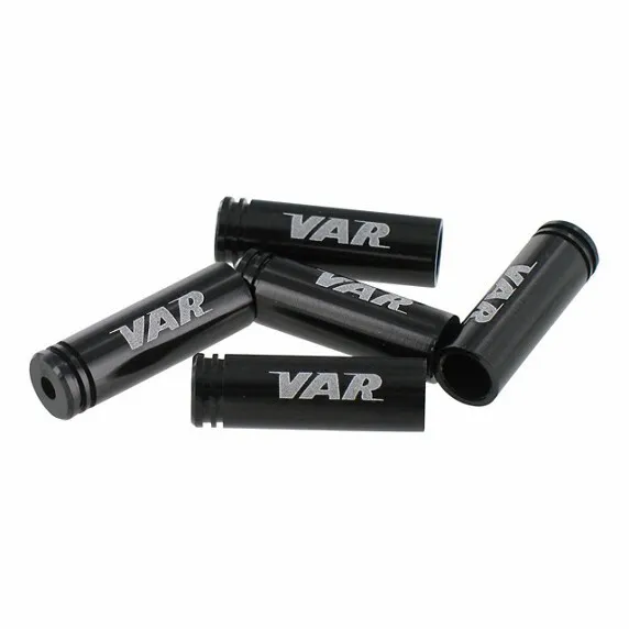 VAR Endstück für Fahrradkabel und Schaltungen (x4) Unisex, schwarz, TU