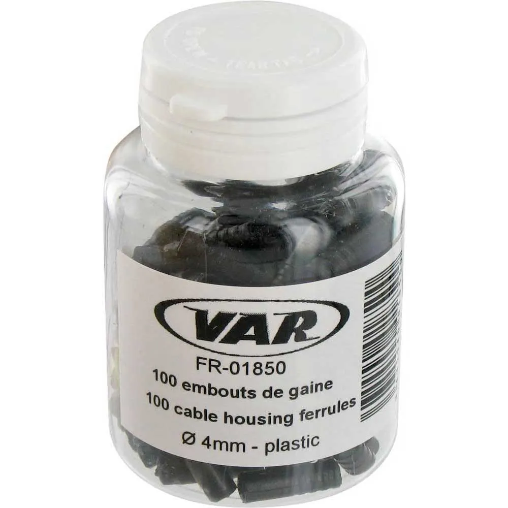 VAR Plastic Kabelendhülse 100 Einheiten, Black 1, 4mm