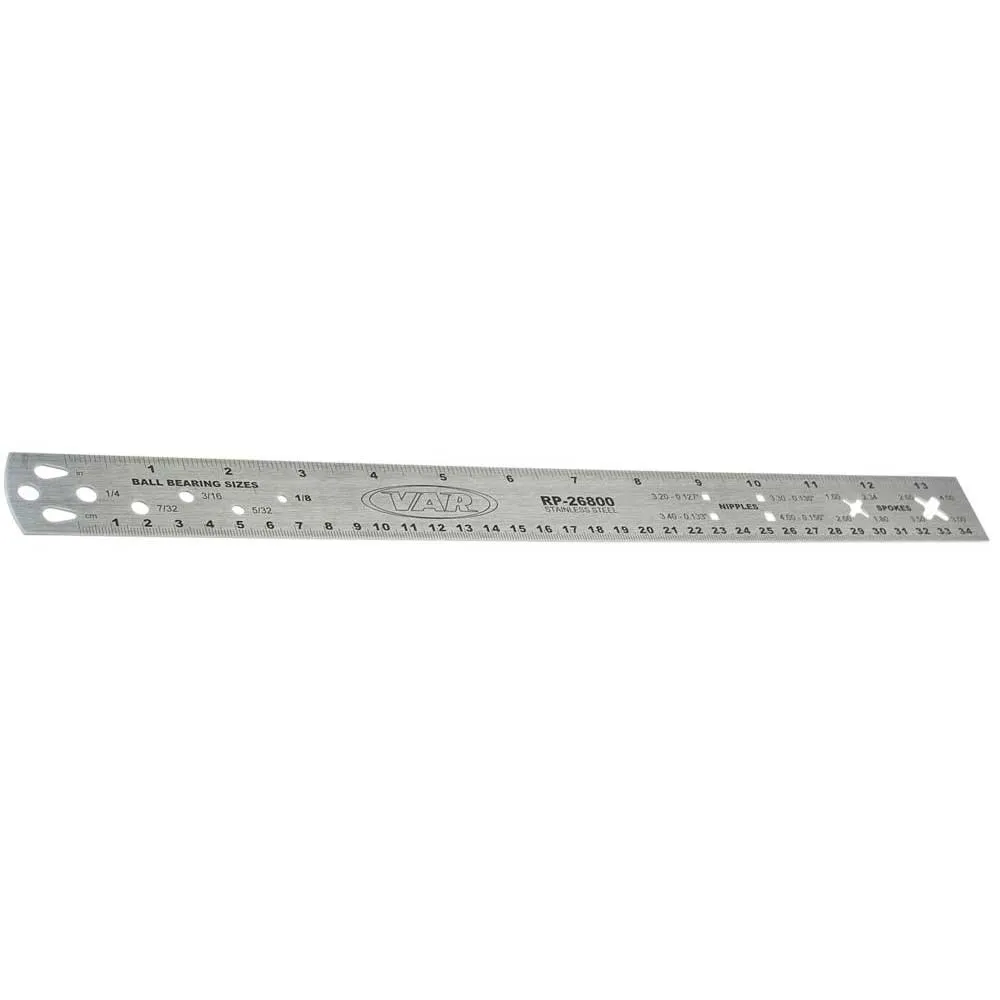VAR Spoke And Nipple Gauge Lineal, Silver, One Size VAR Spoke And Nipple Gauge Lineal, Silver, One Size
