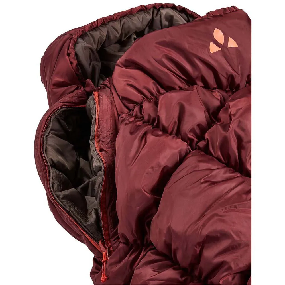 Vaude Meglis 300 Syn Schlafsack, Dark cherry, Left Zipper