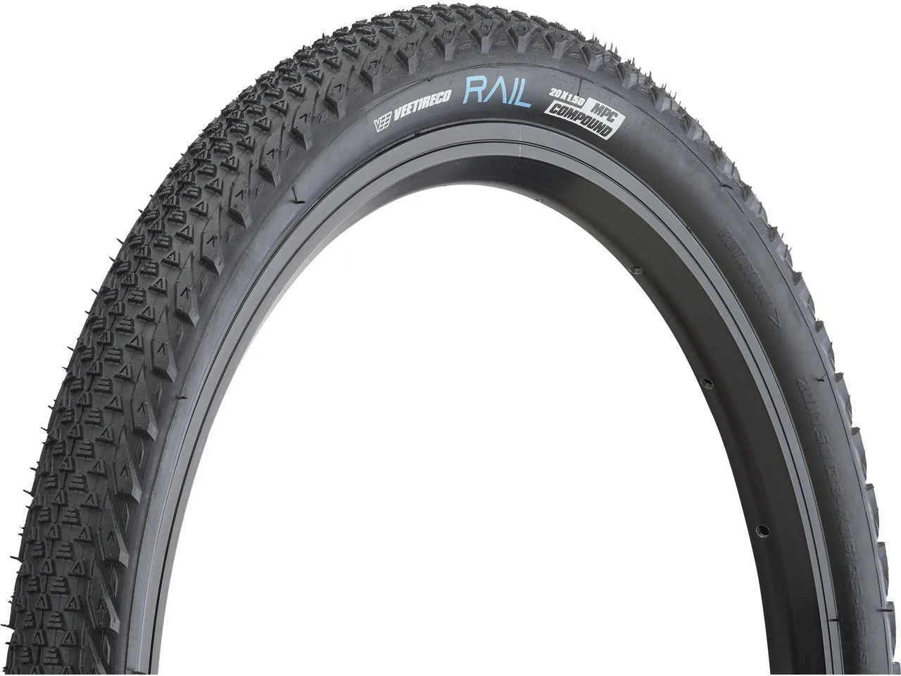 Vee Tire Rail Jr 20" Drahtreifen, Schwarz Vee Tire Rail Jr 20" Drahtreifen, Schwarz
