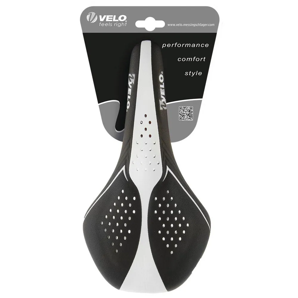 Velo Airthru Gel Sattel, White / black, 141mm Velo Airthru Gel Sattel, White / black, 141mm